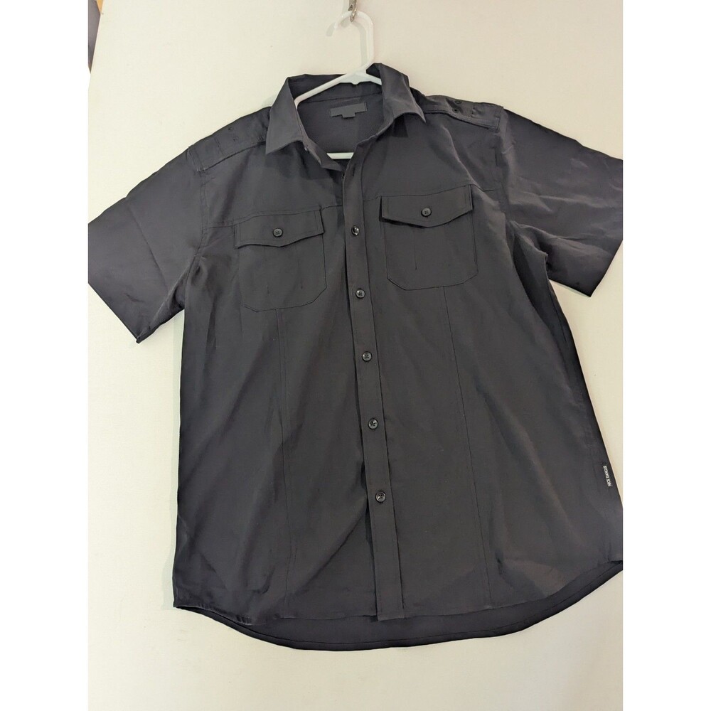 Nick Danger Black‎ Short Sleeve Button Up Shirt Sz Med Gorpcore Athletisure